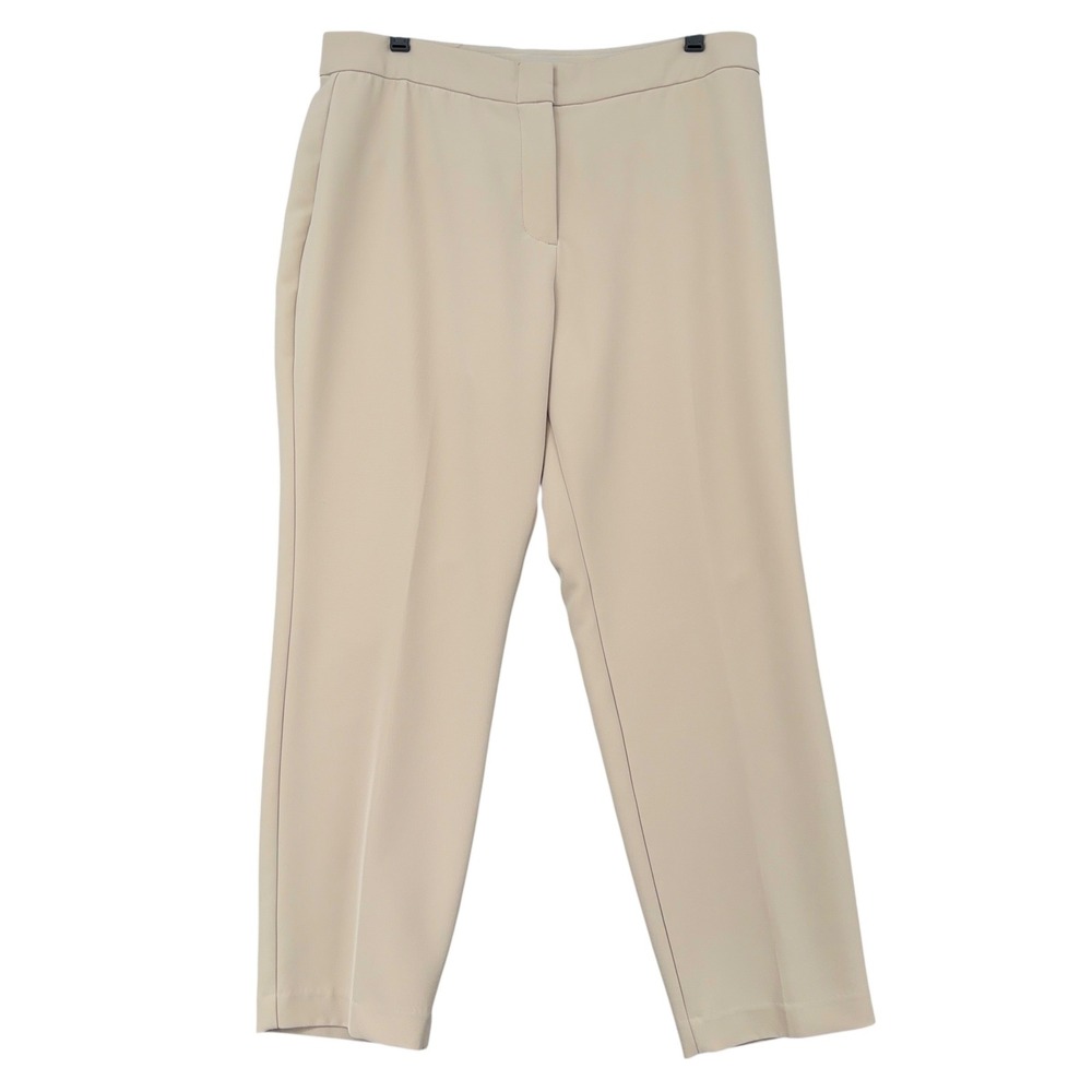 Investments Petites Beige Straight Leg Dress‎ Pants Womens 14PR Stretch Trousers